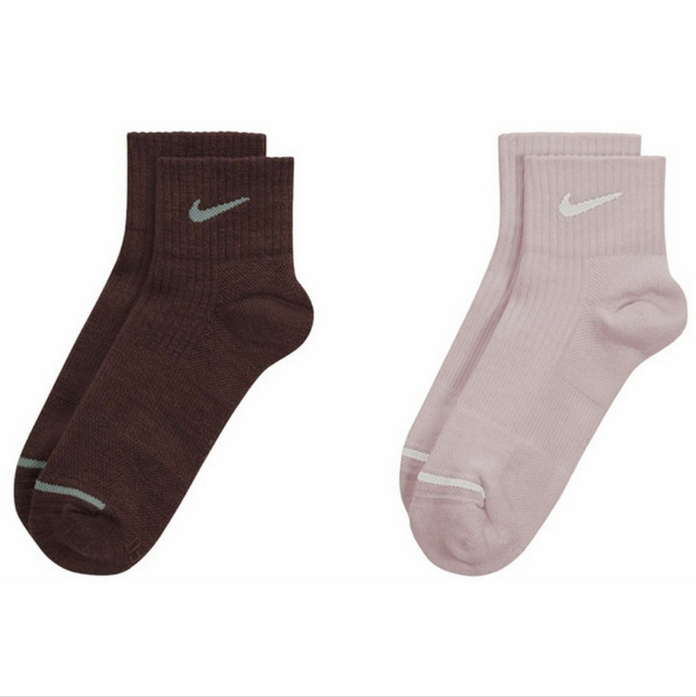 NWT Nike Unisex Everyday Cushioned Wool Blend Ankle Socks 2 Pack Size Large